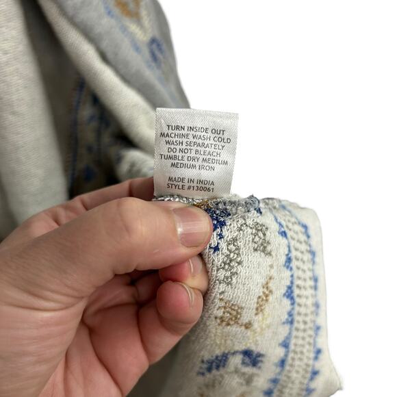 Ivy Jane Gray Embroidered Hood Tassel Cardigan L Boho Western Southwestern Chic - Picture 7 of 7